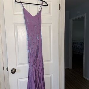 Forever 21 Purple Ruched Maxi Gown